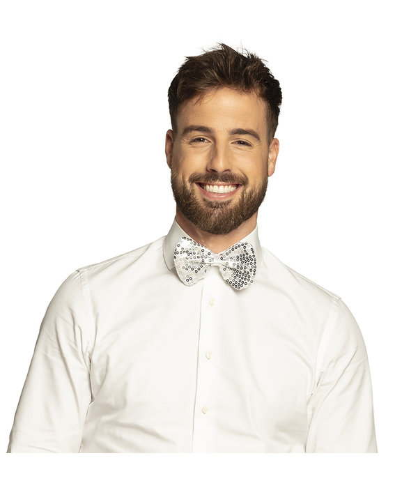 Strikje pailletten zilver