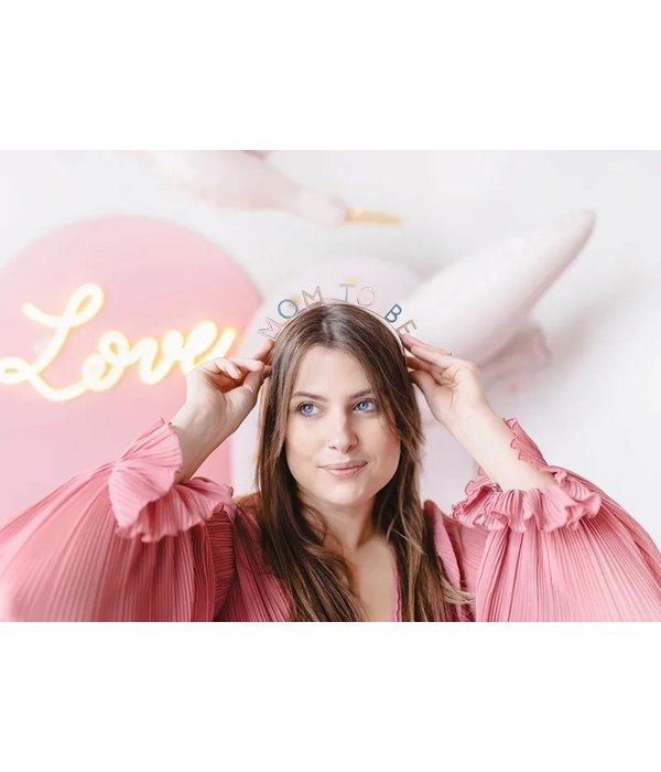 Diadeem 'Mom To Be' Blauw / Roze