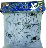 Spinneweb wit 50gr + 2 glow in dark spinnen