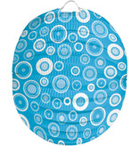 Blauwe Lampion Met Cirkel Figuren (22x23cm)