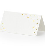 Naamkaartjes Sterren Wit/Goud (10st)
