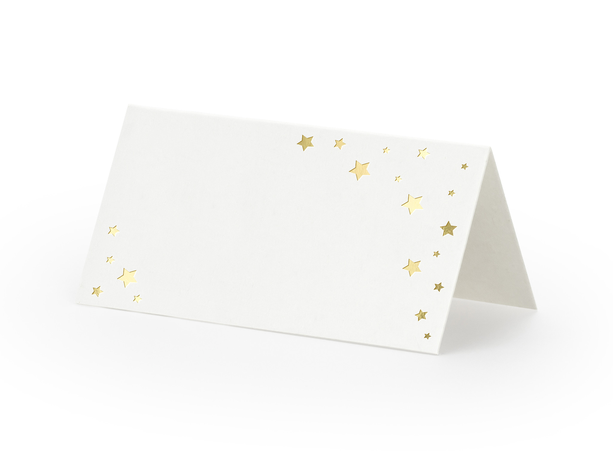 Naamkaartjes Sterren Wit/Goud (10st) afbeelding