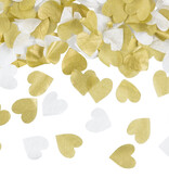 Confetti Hartjes Goud/Wit