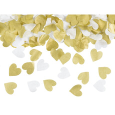 Confetti Hartjes Goud/Wit