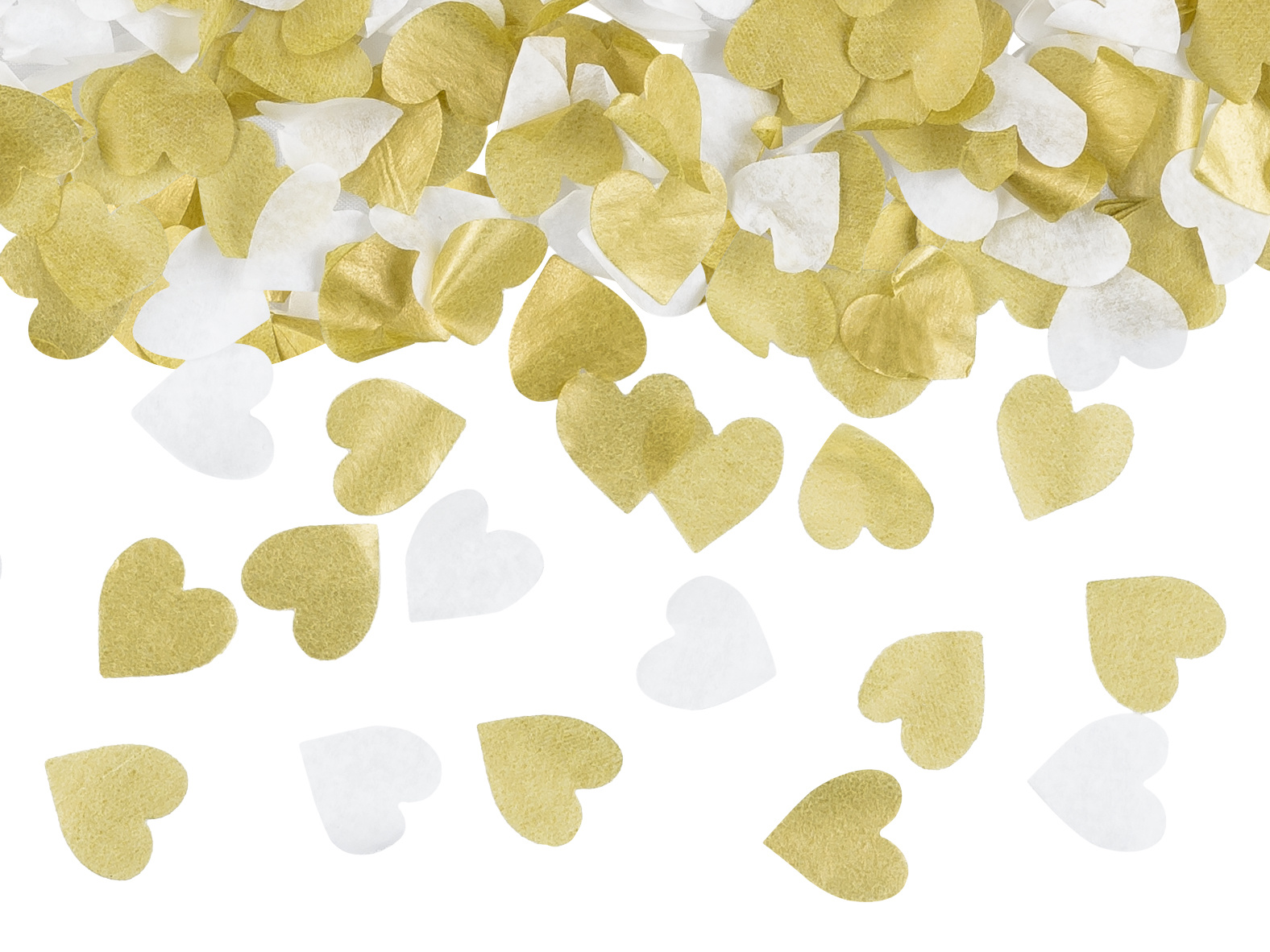 Confetti Hartjes Goud/Wit afbeelding