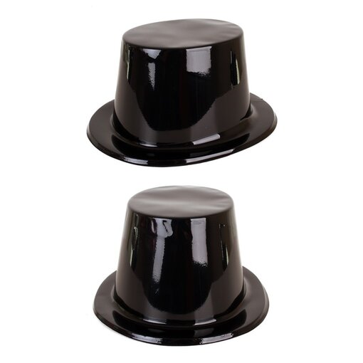 Hoge hoed zwart plastic