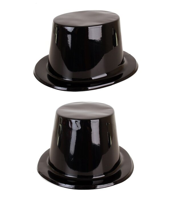 Hoge hoed zwart plastic