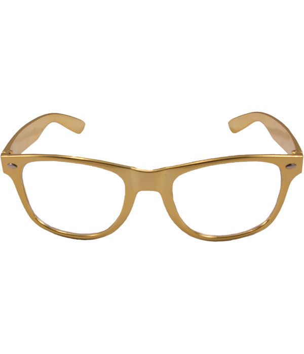Bril Metallic Goud met glas