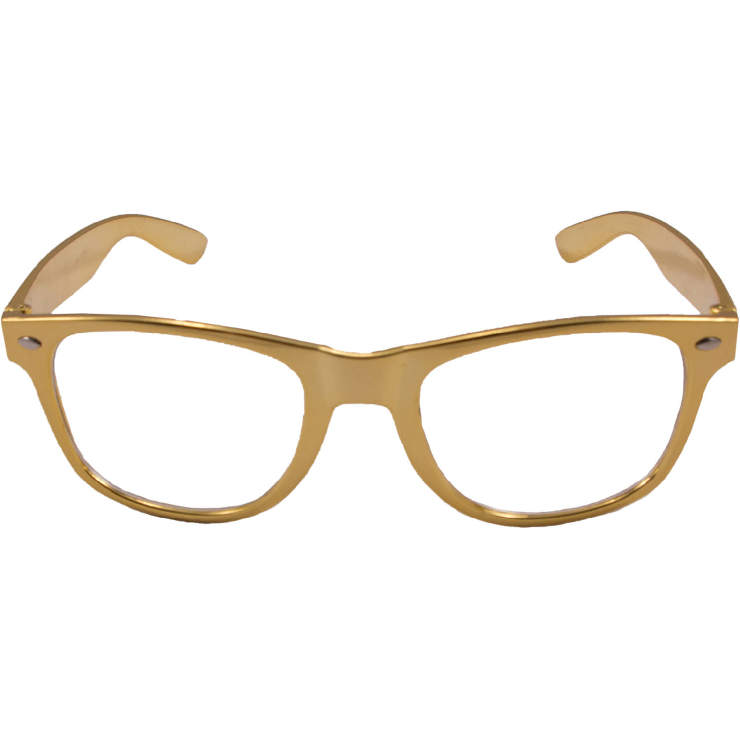 Bril Metallic Goud met glas afbeelding