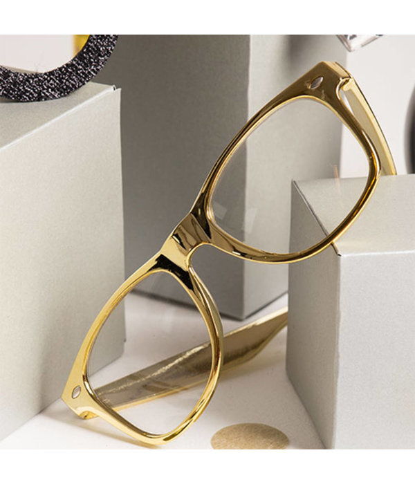 Bril Metallic Goud met glas