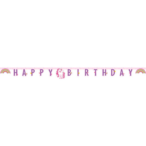 Letterbanner Happy Birthday Magic Unicorn (2m)