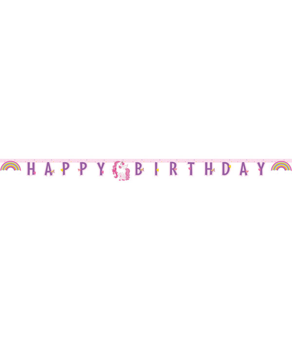 Letterbanner Happy Birthday Magic Unicorn (2m)