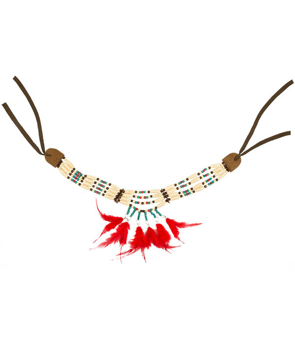 Halsketting met veertjes Indiaan Lootah
