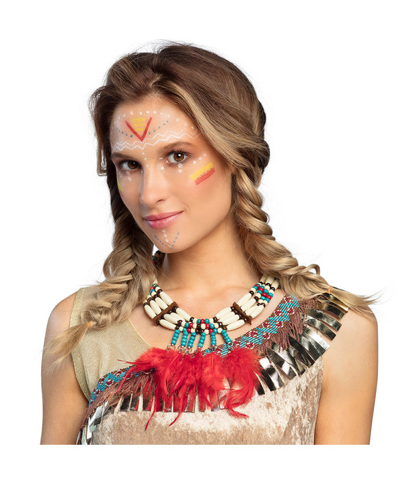 Halsketting met veertjes Indiaan Lootah