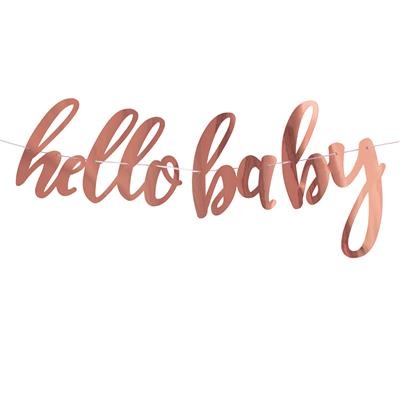 Letterslinger Hello Baby Rosé goud (3,6m) afbeelding