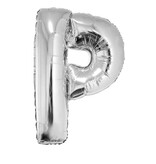 Folieballon Zilver Letter 'P' Groot