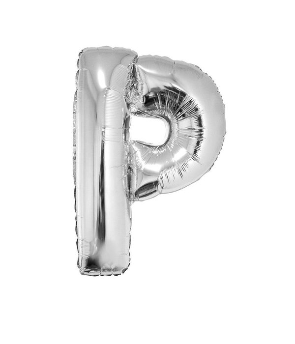 Folieballon Zilver Letter 'P' Groot