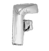 Folieballon Zilver Letter 'F' Groot