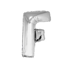 Folieballon Zilver Letter 'F' Groot