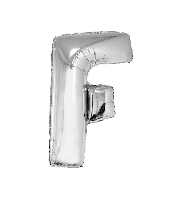 Folieballon Zilver Letter 'F' Groot