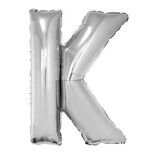 Folieballon Zilver Letter 'K' Groot