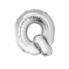 Folieballon Zilver Letter 'Q' Groot