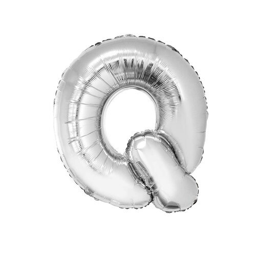 Folieballon Zilver Letter 'Q' Groot