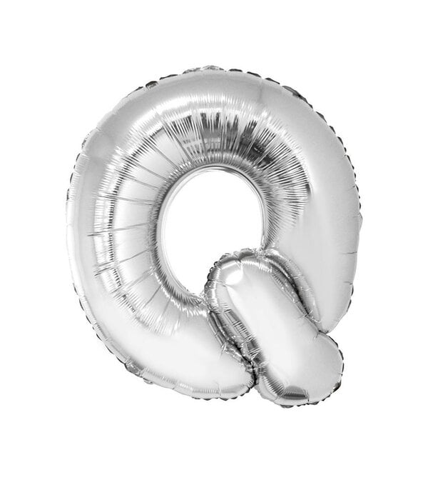 Folieballon Zilver Letter 'Q' Groot
