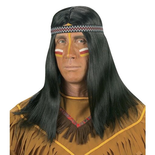 Pruik Indiaan met hoofdband