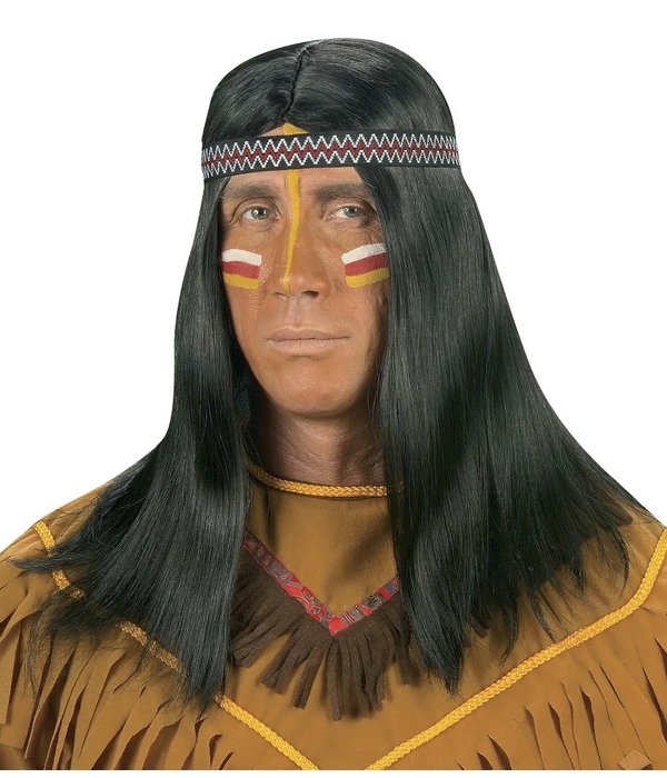 Pruik Indiaan met hoofdband