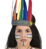 Indianen hoofdband kind met gekleurde veren