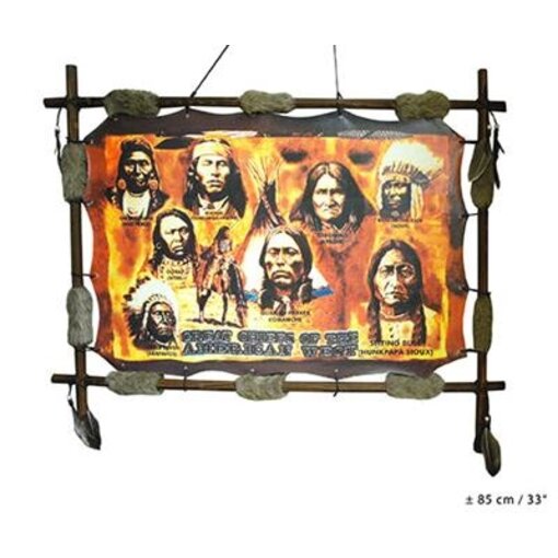 Wanddecoratie Indianen 85x33cm