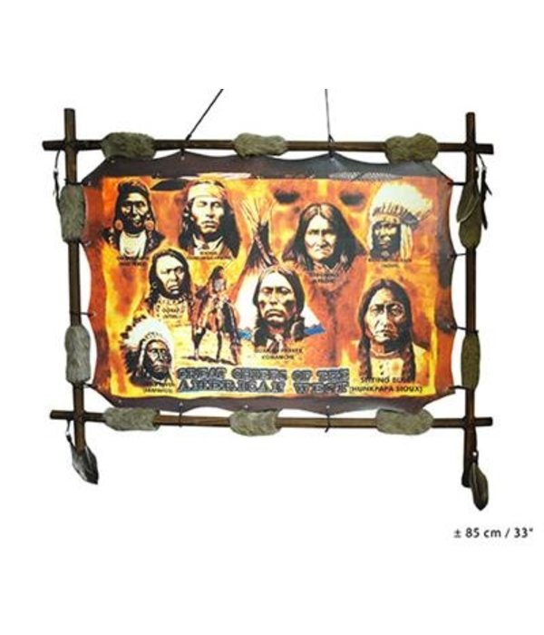 Wanddecoratie Indianen 85x33cm