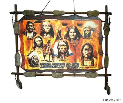 Wanddecoratie Indianen 85x33cm