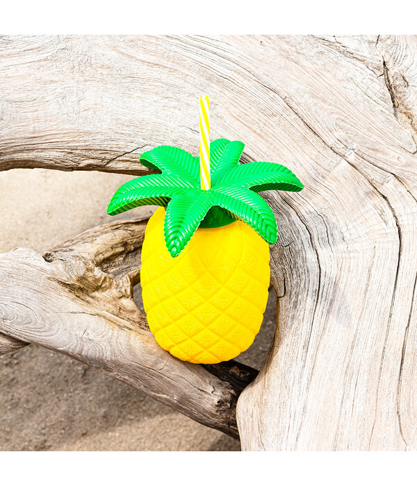 Ananas beker met rietje