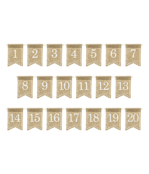 Tafelnummers Jute (7x10.5cm)