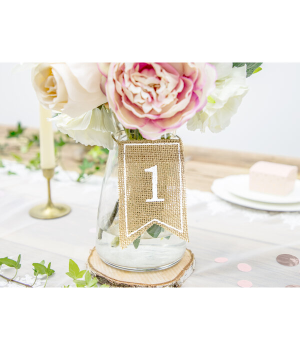 Tafelnummers Jute (7x10.5cm)