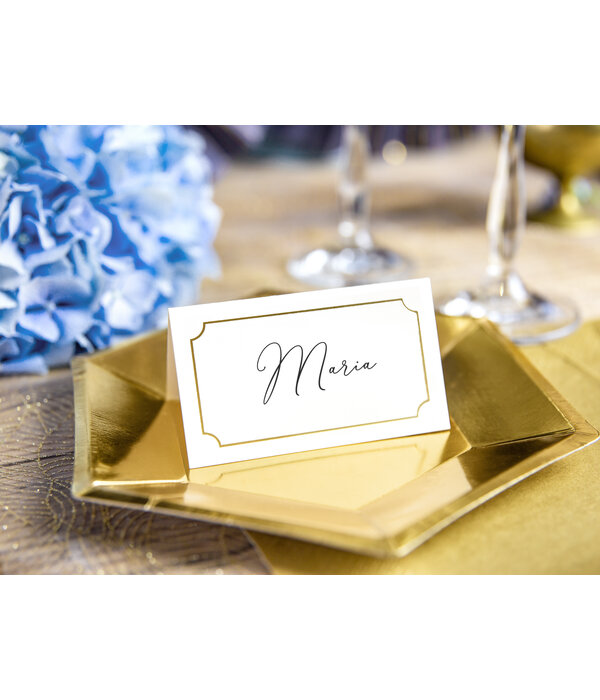 Naamkaartjes Huwelijk Goud/Wit (9.5x5.5cm)