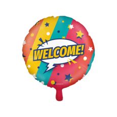 Folieballon 'Welcome' Cartoon Rainbow (46cm)