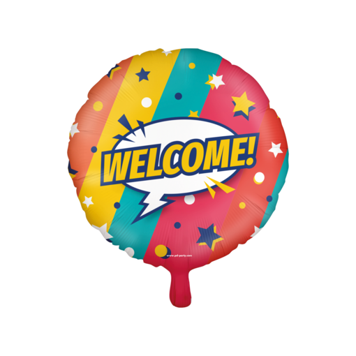 Folieballon 'Welcome' Cartoon Rainbow (46cm)