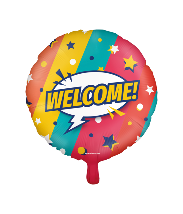 Folieballon 'Welcome' Cartoon Rainbow (46cm)