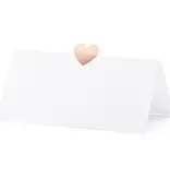 Naamkaartje Bruiloft Hart Rosé Goud (10st)