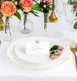 Naamkaartje Bruiloft Hart Rosé Goud (10st)