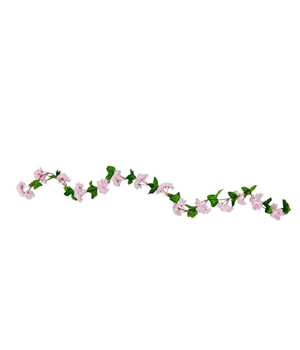 Bloemen Guirlande Wit / Roze (220cm)