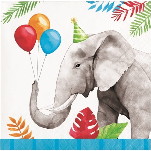 Servetten Party Animals Olifant (16st) afbeelding