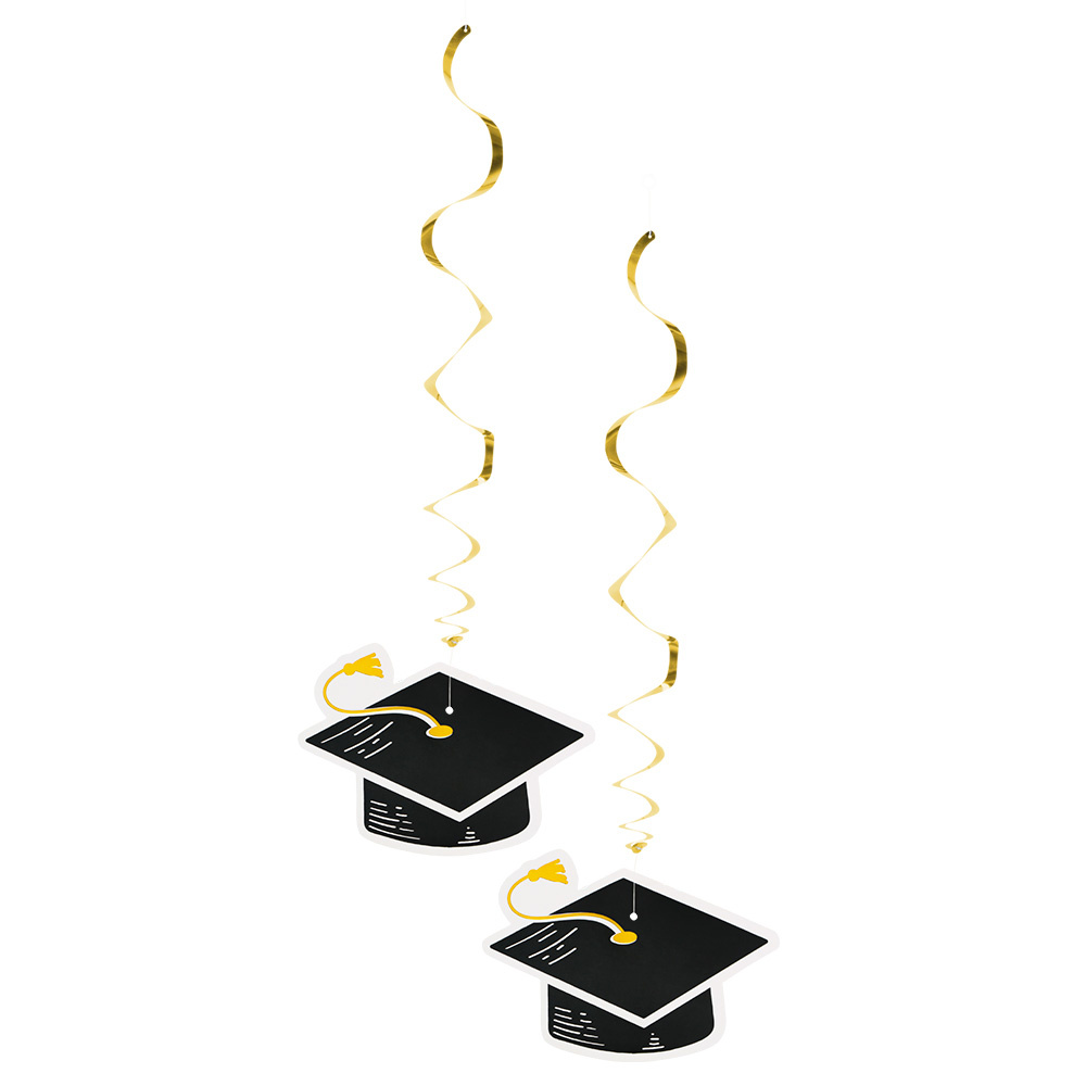 Set 2 Decoratieswirls Graduation Hoedje afbeelding