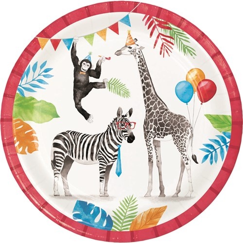 Feestbordjes Verjaardag Party Animals (23cm) afbeelding