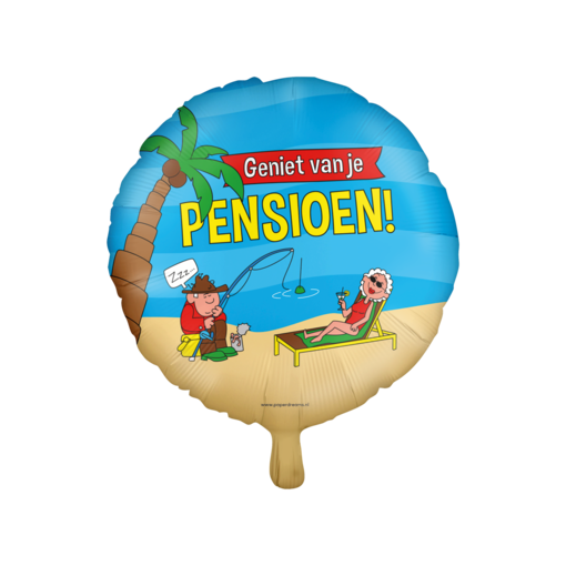 Folieballon 'Pensioen' Cartoon (46cm)