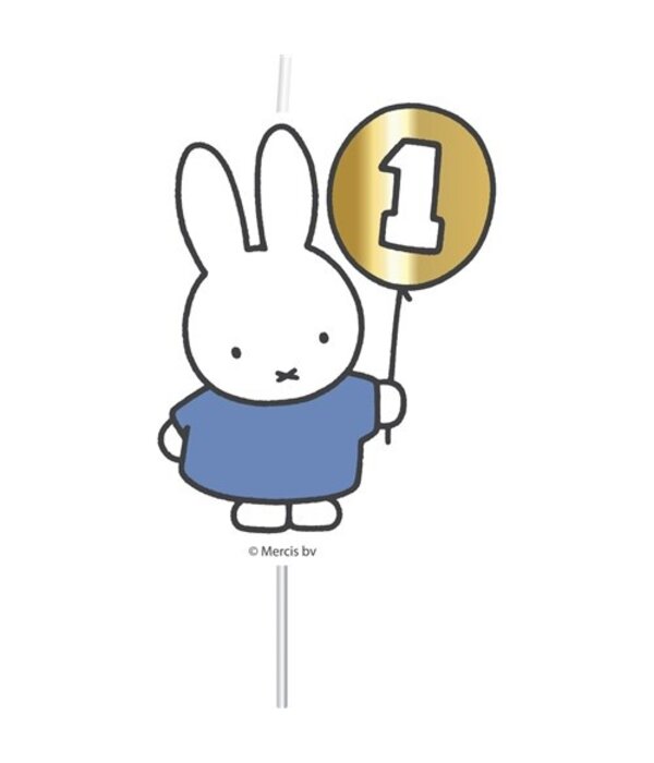Cijferkaars Nijntje 1 Jaar Blauw