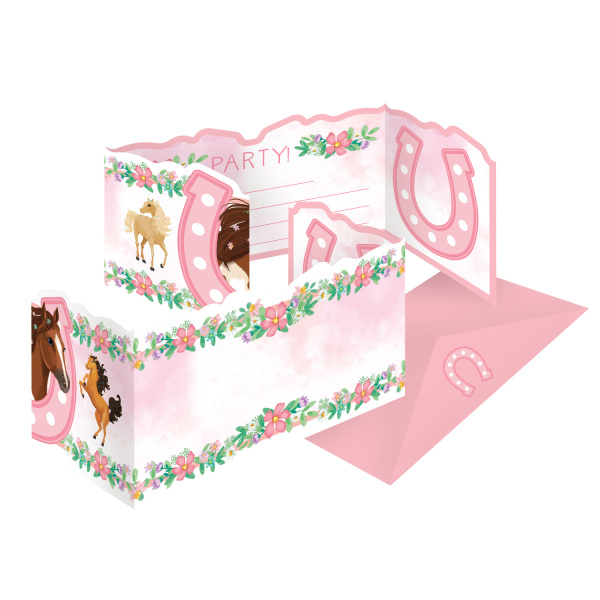 Uitnodigingen Paarden Beautiful (8st) afbeelding